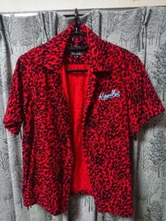 King Mob キングモブ レオパード柄 半袖シャツ レッド
