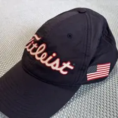 Titleist ネイビーキャップ アメリカ国旗付き