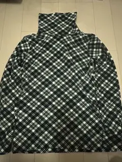 チェック柄 ハイネック ニット 長袖