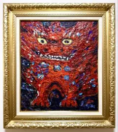 F10号)安食慎太郎【ひまわり】肉筆/表裏にサイン有り/絵画/油彩/厚塗り
