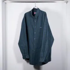 【CHAPS】チェックシャツ グリーン ブルー ビッグサイズ　XXL