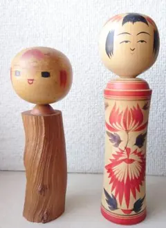 伝統的な木製こけし 2体セット 伝統こけし 2体セット 創作こけし 木工芸 - メルカリ