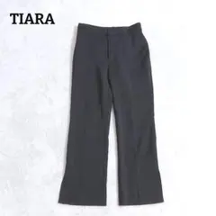 ティアラ　パンツ　裾スリット　後ろゴム　ストレッチ　オフィカジ　美脚　M