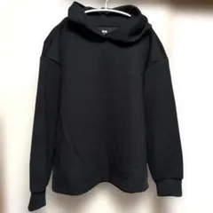 試着のみ ユニクロ ドライスウェットプルパーカー ブラック 長袖 X L