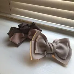 リボン型ヘアクリップ 2個セット