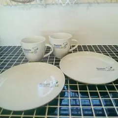 スヌーピー プレート2枚&マグカップ2個セット