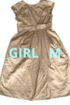 美品　GIRL 半袖ドレス　カーキ　膝丈ワンピース　Mのサムネイル