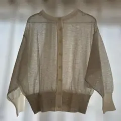 ベージュ カーディガン フリーサイズ