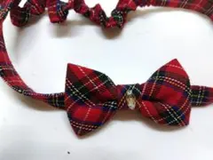 ハンドメイド　ラボット用　蝶ネクタイ　ヘアバンドにも