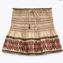 ZARA スカート 刺繍 森ガール グランジ M ミニスカート フレア y2k