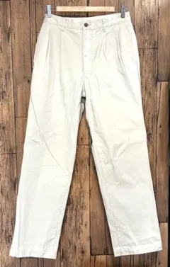 オールドユニクロ ツータック チノパン 紺タグ 76 W74 ライトベージュ