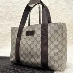 いちご大福もち様専用　ハンドバッグ　GGスプリーム　レザー　ブラウン