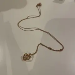 ハート型ペンダント ネックレス ゴールドトーン