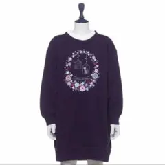 【新品タグ付】ANNA SUI mini 襟フリル刺繍ワンピース 130cm