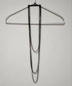 ブラック・シルバー　ロングネックレス　チェーンネックレス