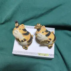 トラの陶器置物 2体セット