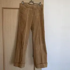 未使用LAUTREAMONTコーデュロイ センタープレス パンツ ブラウン