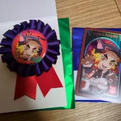 鬼滅の刃　煉獄杏寿郎　ハロウィン 2025 コサージュ風バッジ　カード