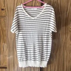 【夏服】レディース CINEMACLUB ストライプ 半袖 Lサイズ 即購入⭕️