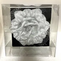 髪飾り　ヘッドドレス 大輪　花飾り　シルバー　華やか　発表会　卒業式