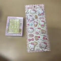 最終値下げ　キティ　にゃんこ　マシュマロシール　ミニタイルシール　2枚セット