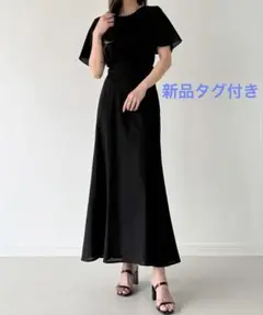 【新品タグ付き】JUNOAH リネンライクバックリボンセミマーメイドワンピース