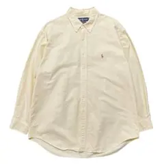 オックスフォード コットン ラルフローレン 長袖シャツ メンズXL相当 イエロー