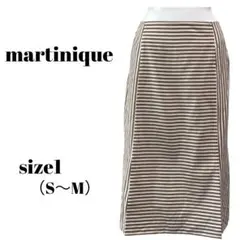 【martinique】 コットンリネン タイトスカート ボーダー×ストライプのサムネイル