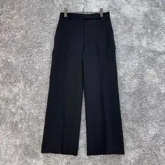 ☆ザラ【EUR XS】黒 スラックス 秋冬ワイドストレート ストレッチ M相当