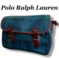 美品✨ポロラルフローレン　メッセンジャーバッグ　PVC ブラックウォッチ柄　A4