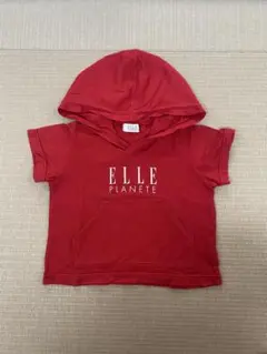 ELLE PLANETE フード付きTシャツ レッド 80