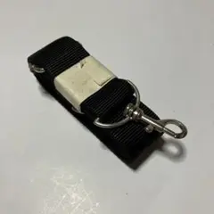 【汎用】ショルダーストラップ 単品 布製 ブラック シルバー金具 調節可能
