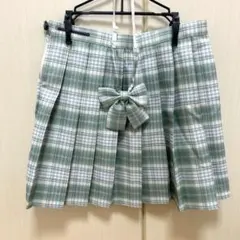 なんちゃって制服 スカートとリボン(パステルグリーン)