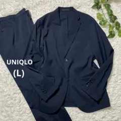新品タグ付きパンツ✨ユニクロ　感動ジャケット　パンツ　セットアップ　ネイビー　L