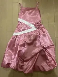 フォーマルドレス 子供 サテンピンク 発表会 結婚式