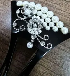 バチ型 簪 黒 かんざし 髪飾り