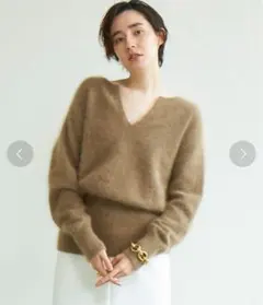 GALLARDA GALANTE キーネックラクーンニット