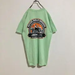 【バックプリント】ハーレーダビッドソン　Tシャツ　2014 うす黄緑　M