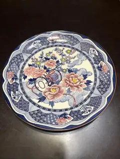 牡丹柄 飾り皿 陶器 和食器 大皿 32cm