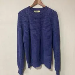 希少 usa製 80s 90s llbean コットンニットセーター M青