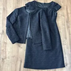 ツイードセットアップ　ジャケット　ワンピース　ネイビー 2点セット　卒園　卒業