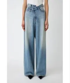 MOUSSY クロスウエストワイドストレートデニム サイズ0