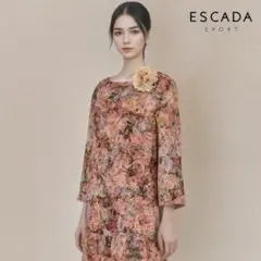 ■当日発送可能【美品】エスカーダスポート　セレモニー　XS　シルク　花柄のサムネイル