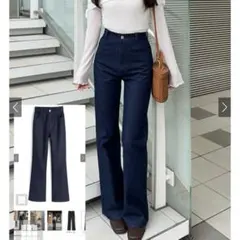 セミフレアデニムパンツ