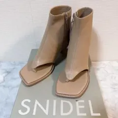 M スナイデル SNIDEL オープントゥショートブーツ ベージュ レディース