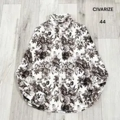 CIVARIZE 長袖 ドレスシャツ 花柄 フラワープリント ジャガード 44のサムネイル