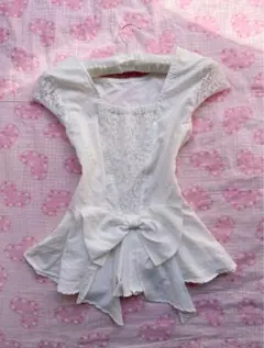 LUCCICA　重ね着風　バレエコア　姫ロリ　y2k coquette 00s y2k 00s coquetteバレエコア姫ロリ ドットフリルダークコア森ガール