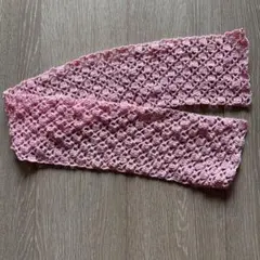 ハンドメイド かぎ針編み マフラー ピンクのサムネイル