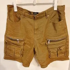 FOREVER 21【36】コーデュロイ カーゴショートパンツ マスタード