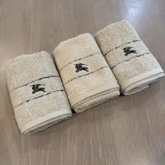 【未使用】BURBERRY ベージュ フェイスタオル　３枚セット売り